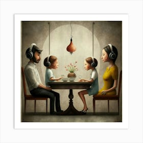 Family At The Table 1 Art Print