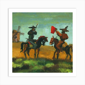 An Impressionist Oil Painting Of Don Quixote And Sancho Pansa 3 Art Print