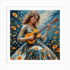 Girl With A Guitar 1 Art Print