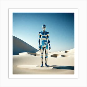 Silver Man In The Desert 3 Art Print