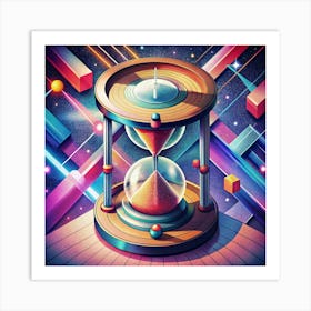 Hourglass With Cosmic Background Art Print