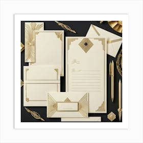 Deco Stationery Set 1 Art Print