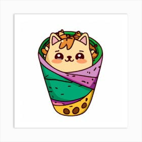 Kitty In A Wrap 2 Art Print