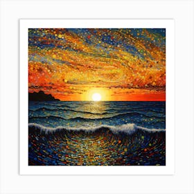 Sunset Over The Ocean Art Print