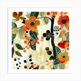 Abstract Floral Pattern Art Print