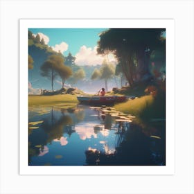 Man In A Boat Art Print