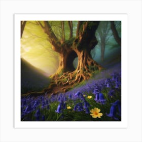 Bluebells In The Forest 2 Art Print