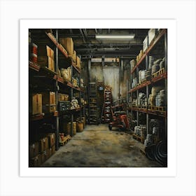 Warehouse Oil Painting Art Print