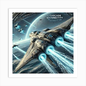 A High Tech, Sci Fi Scene Showing The Cascade Sove Converted Art Print