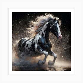 Horse Running In Water 5 Art Print