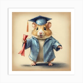 Graduation Hamster 3 Art Print