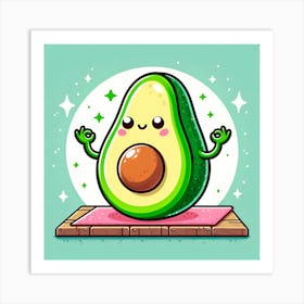 Avocado Yoga 1 Art Print