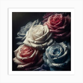 Roses In The Rain 1 Art Print