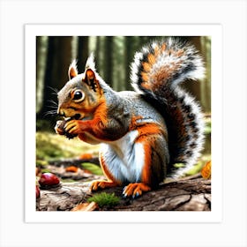 Squirrel In The Forest 343 Art Print