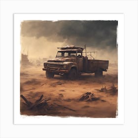 Truck In The Desert Art Print