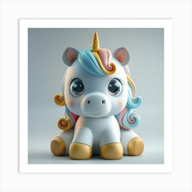 Unicorn 3d Model 7 Art Print