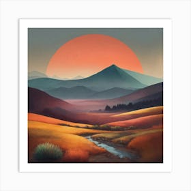 Sunset In The Mountains 56 Art Print