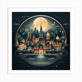 City At Night 5 Art Print