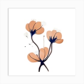 Peach Flowers Art Print