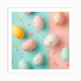 Easter Eggs Themed Banner Texture With Pastel Hues An 1718395394 2 Art Print