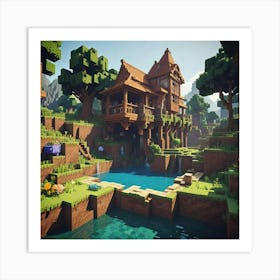 Minecraft House Art Print