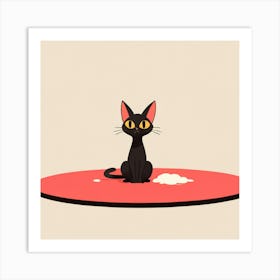 Cat on mat Art Print