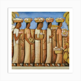 Women With Baskets Art Print