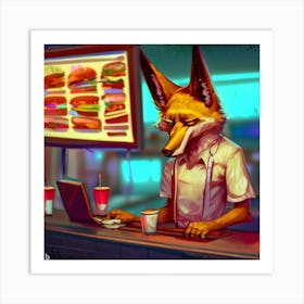 Fast food fox Art Print