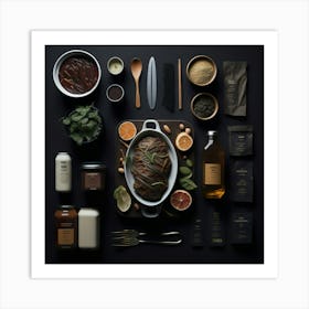 Barbecue Props Knolling Layout (132) Art Print