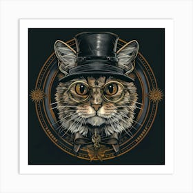 Steampunk Cat 35 Art Print