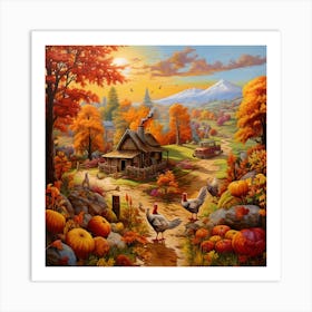 Autumn Farm Art Print