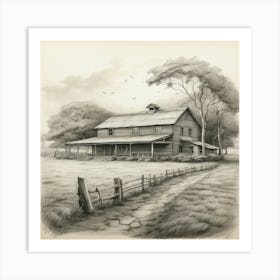 Barn On A Farm Art Print