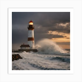 Stormy Lighthouse Art Print