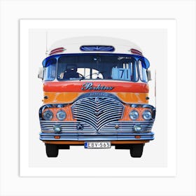 Bedford Bus Malta Yellow Traffic Art Print