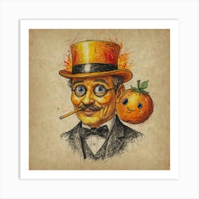 Orange Man 4 Art Print