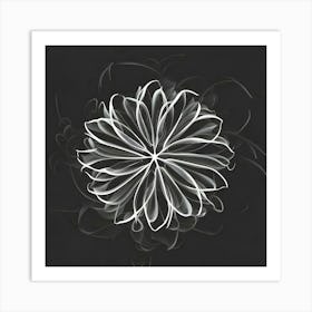 White Dahlia Flower Art Print