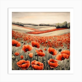 Poppies flowers 5 Art Print