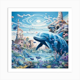 Dolphin In The Sea Art Print