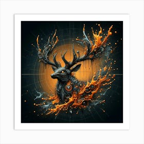 Cyber Deer Art Print