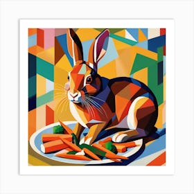 Rabbit with his favorite food Art Print