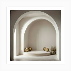 Arched Room With Gold Balls 1 Art Print