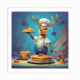 Chef Deer 14 Art Print