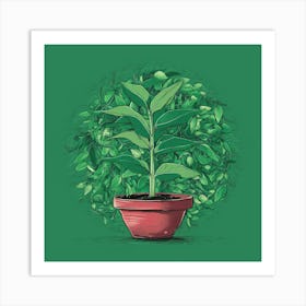 Illustration Of Growing Plant In The Style Of Pi 2 Art Print