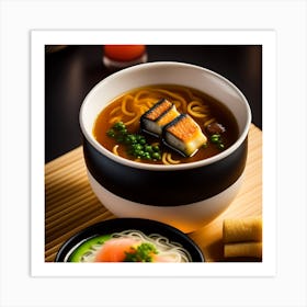 Ramen and sushi Art Print