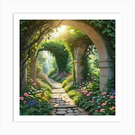 Into The Garden Ai Art Wall Art Design Illustration (25) Art Print