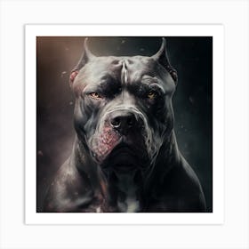 Pit Bull Dog Portrait Art Print