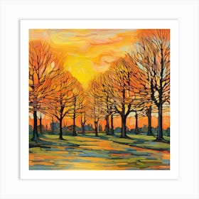 Sunset In The Park Art Print