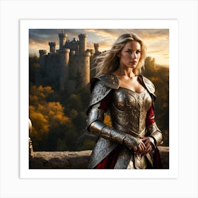 Girl In Armor Art Print