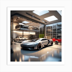 Futuristic Car Garage 7 Art Print