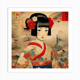 Japanese girl Art Print